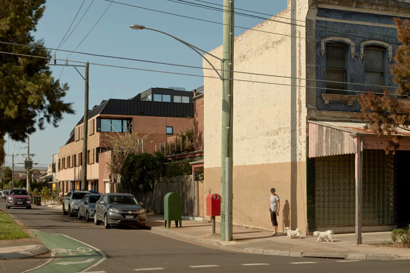 View of timber facade from Barry Street